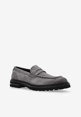Dolce & Gabbana Suede Leather Penny Loafers Gray A30287 AT441-80730