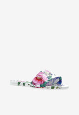 Dolce & Gabbana Floral Print DG Logo Rubber Slides Multicolor CW2215 A6L05-HA5KT