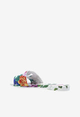 Dolce & Gabbana Floral Print DG Logo Rubber Slides Multicolor CW2215 A6L05-HA5KT