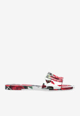 Dolce & Gabbana Rose Print DG Logo Rubber Slides Multicolor CW2215 A6L05-HA5KQ