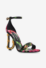 Dolce & Gabbana Baroque DG 105 Floral Print Sandals Multicolor CR0739 A6N77-HN5JA
