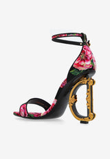 Dolce & Gabbana Baroque DG 105 Floral Print Sandals Multicolor CR0739 A6N77-HN5JA