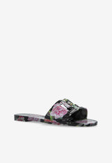 Dolce & Gabbana Bianca Rose Print Flat Sandals Multicolor CW2215 A6L05-HN5IG