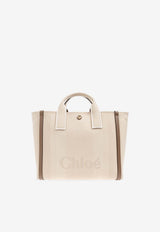 Chloé Medium Logo Canvas Tote Bag Beige CHC25SS910 O65-23N