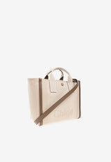 Chloé Medium Logo Canvas Tote Bag Beige CHC25SS910 O65-23N