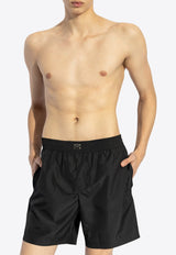 Dolce & Gabbana Logo Plaque Swim Shorts Black KĄPIELOWE M4F36T ONR46-N0000