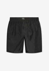 Dolce & Gabbana Logo Plaque Swim Shorts Black KĄPIELOWE M4F36T ONR46-N0000