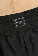 Dolce & Gabbana Logo Plaque Swim Shorts Black KĄPIELOWE M4F36T ONR46-N0000