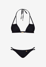Dolce & Gabbana DG Logo Halterneck Bikini Black O8A04J ONO12-N0000