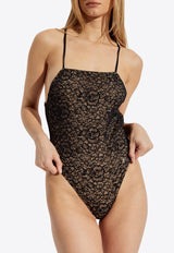 Dolce & Gabbana Floral Lace One-Piece Swimsuit Black O9A03J FLUAI-N0000