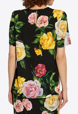 Dolce & Gabbana Floral Print Silk Top Multicolor F7AO2T FSA7B-HN5IY