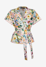 Dolce & Gabbana Floral Print Silk Shirt Multicolor F5G67T HI1W4-HF5JC