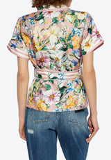 Dolce & Gabbana Floral Print Silk Shirt Multicolor F5G67T HI1W4-HF5JC