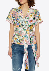 Dolce & Gabbana Floral Print Silk Shirt Multicolor F5G67T HI1W4-HF5JC