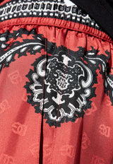 Dolce & Gabbana Printed Silk Shorts Red GV37AT GI926-HR5IJ