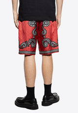 Dolce & Gabbana Printed Silk Shorts Red GV37AT GI926-HR5IJ