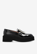 Roger Vivier Viv' Rangers Leather Loafers Black RVW74025190MRK 0-B999