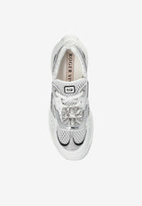 Roger Vivier Motor Run Crystal-Buckle Sneakers White RVW75640890U9D 0-0XPG