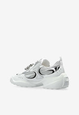 Roger Vivier Motor Run Crystal-Buckle Sneakers White RVW75640890U9D 0-0XPG