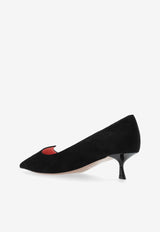 Roger Vivier I Love Vivier 45 Suede Pumps Black RVW54324540HR0 0-B999