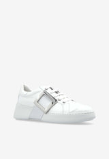 Roger Vivier Viv' Skate Crystal Buckle Low-Top Sneakers White RVW54226150LXQ 0-B001