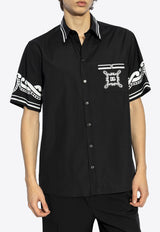 Dolce & Gabbana Bandana Print Silk Bowling Shirt Black G5MM4T IS1XS-HC5KD