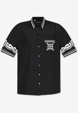 Dolce & Gabbana Bandana Print Silk Bowling Shirt Black G5MM4T IS1XS-HC5KD