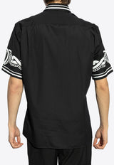 Dolce & Gabbana Bandana Print Silk Bowling Shirt Black G5MM4T IS1XS-HC5KD