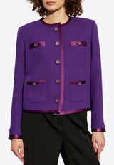 Dolce & Gabbana Single-Breasted Wool Blazer Purple F27DET FU2TZ-F0373