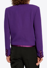 Dolce & Gabbana Single-Breasted Wool Blazer Purple F27DET FU2TZ-F0373