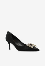 Roger Vivier Efflorescence 70 Satin Pumps Black RVW41417620RS0 0-B999