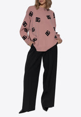 Dolce & Gabbana Intarsia Knit DG Logo Sweater Pink FXX69T JCVYX-F0473
