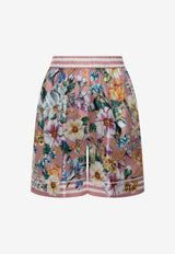 Dolce & Gabbana Floral Print Mini Silk Shorts Multicolor FTAM7T HI1W4-HF5JC