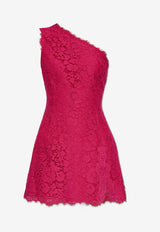 Dolce & Gabbana One-Shoulder Lace Mini Dress Pink F6TJUT HLMII-F0382