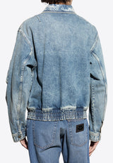 Dolce & Gabbana Distressed Denim Jacket Blue G9BKND G8ME5-S9001