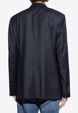 Dolce & Gabbana Double-Breasted Blazer with Heraldic Emblem Navy G2TJ8Z FUBFA-B4902