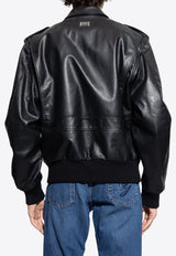 Dolce & Gabbana Logo Leather Jacket Black G9BIKL HULV7-N0000