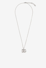 Dolce & Gabbana Embellished DG Logo Pendant Necklace Silver WNR2L4 W1111-87655