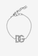 Dolce & Gabbana Embellished DG Logo Bracelet Silver WBR2L4 W1111-87655