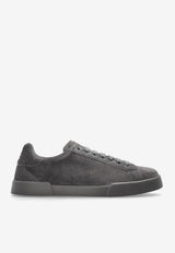 Dolce & Gabbana Portofino Suede Leather Low-Top Sneakers Gray CS2324 A9T67-80730