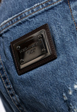 Dolce & Gabbana Straight-Leg Distressed Jeans Blue GP02XD G8ME8-S9001