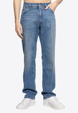 Dolce & Gabbana Logo Plaque Tapered-Leg Jeans Blue GP02XD G8MG8-S9001
