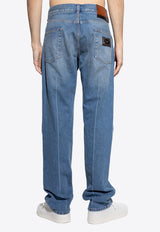Dolce & Gabbana Logo Plaque Tapered-Leg Jeans Blue GP02XD G8MG8-S9001