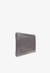 Dolce & Gabbana Stamped Logo Leather Briefcase Gray BM3049 AF984-80730