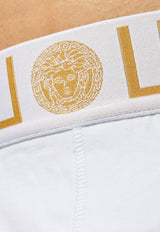 Versace Medusa and Greca Waistband Boxer Shorts - Set of 3 White AU10326 1A10011-A81H