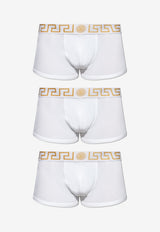 Versace Medusa and Greca Waistband Boxer Shorts - Set of 3 White AU10326 1A10011-A81H