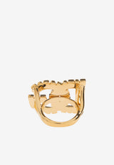 Dolce & Gabbana Crystal-Embellished DG Logo Ring Gold WRR2L1 W1111-ZOO00