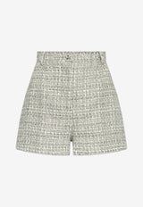 Dolce & Gabbana High-Waist Mini Tweed Shorts Gray FTC9LT FQOAB-S8100