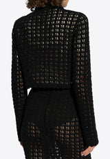 Dolce & Gabbana Crochet Knit Cardigan Black FXV60T JCVWH-N0000