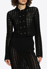 Dolce & Gabbana Crochet Knit Cardigan Black FXV60T JCVWH-N0000